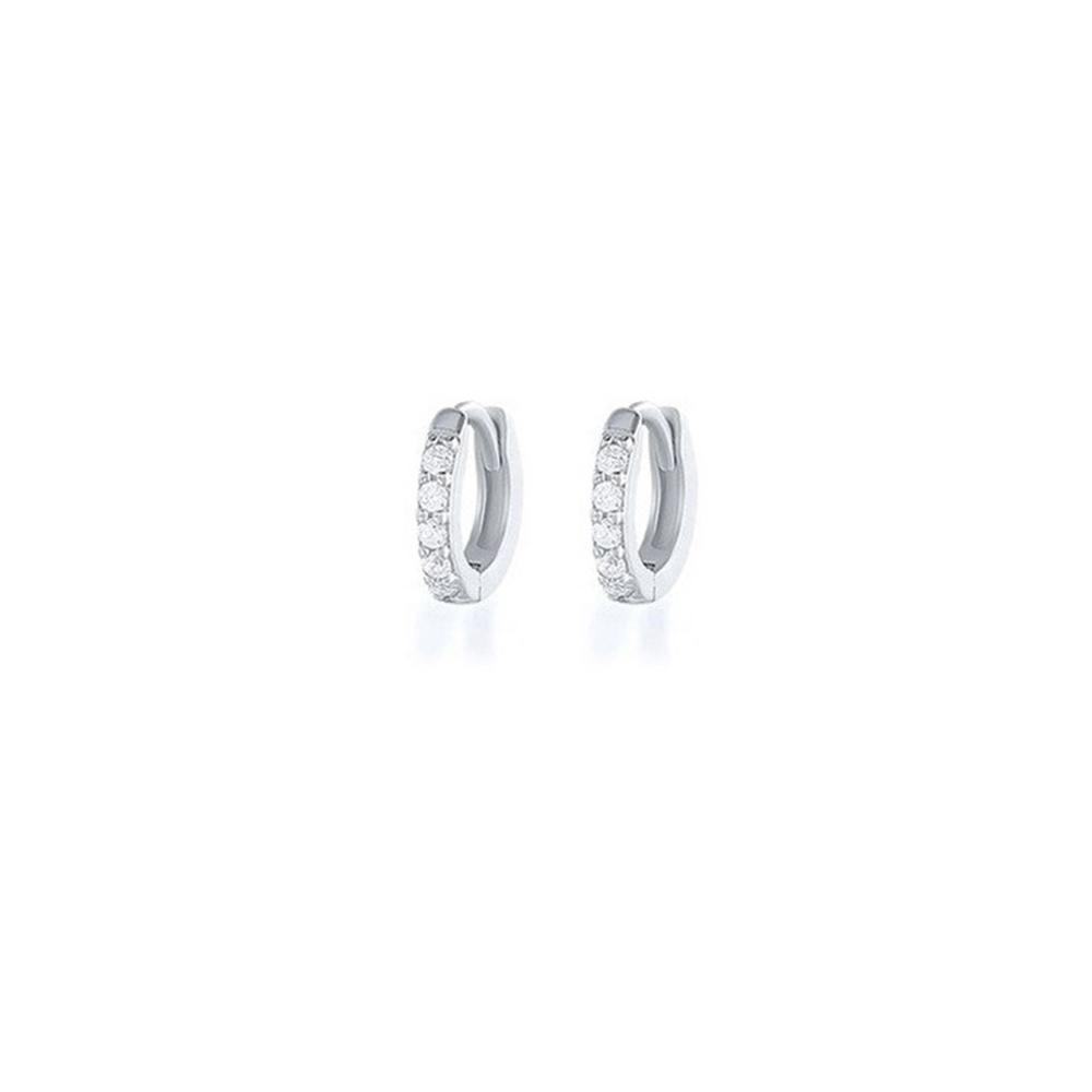 7sizes Hoop Earring Silver Zirconia Ear Huggie Hoop Cartilage Piercing Jewellery - Champagne-8mm