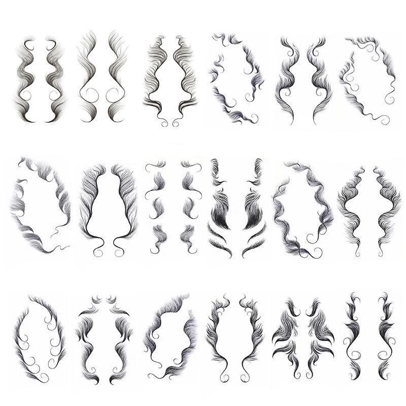 Hairline Edge Tattoo Stickers - Curly Fringe Decals for Women Styling - 9