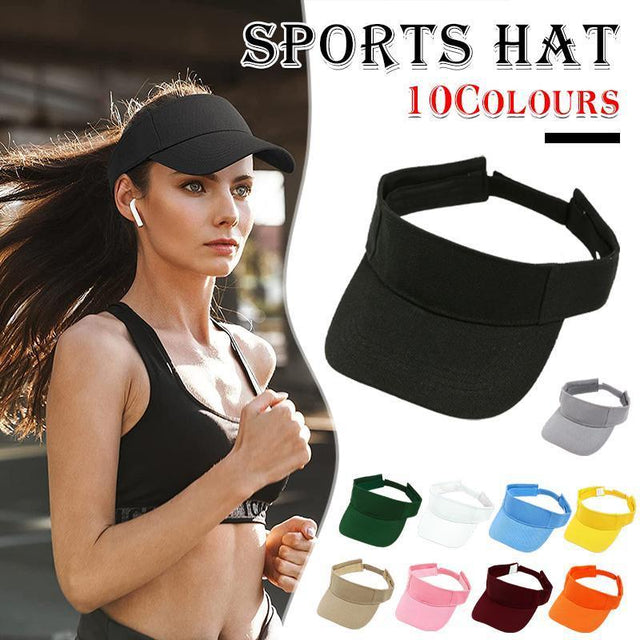 Women Adjustable UV Protection Visor Cap Beach Sun Hat Stylish Design - Blue