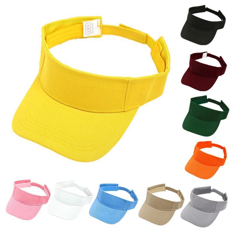 Women Adjustable UV Protection Sport Visor Cap Beach Sun Hat New Stylish Design - Blue