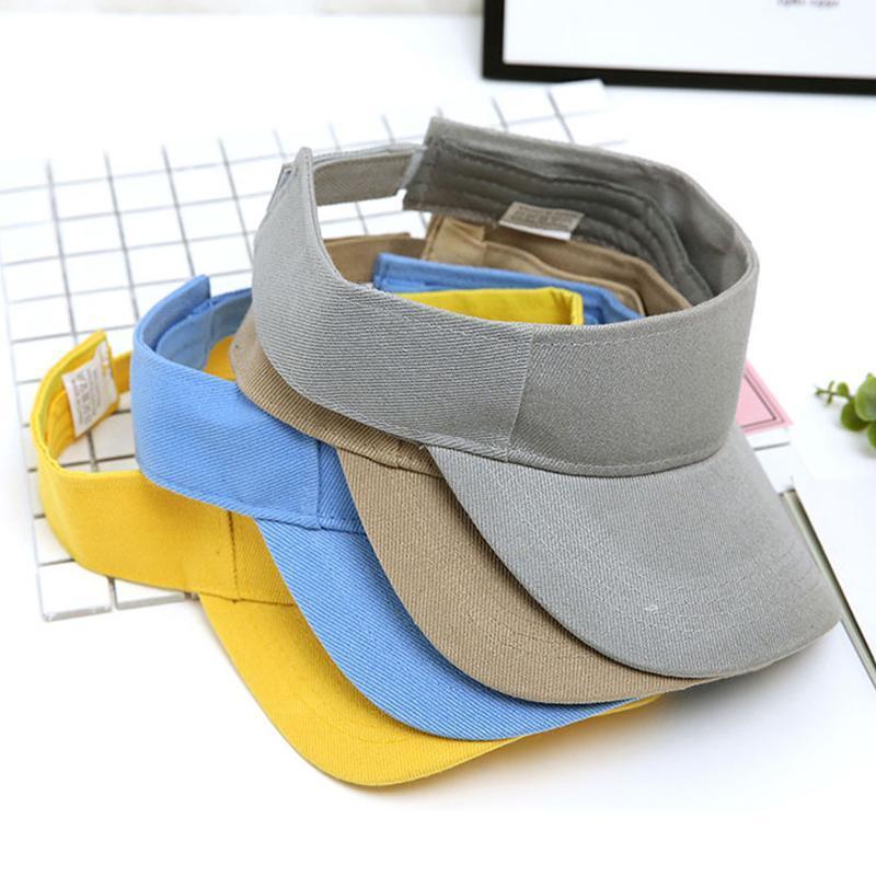 Women Adjustable UV Protection Sport Visor Cap Beach Sun Hat New Stylish Design - Blue