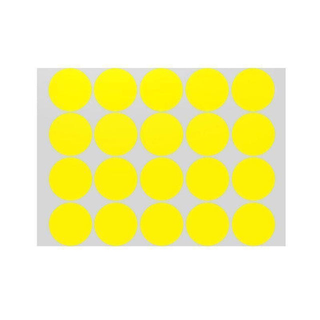 Yellow Assorted Sizes Colour Sticker Dots Adhesive Round Labels Circular 100mm*2