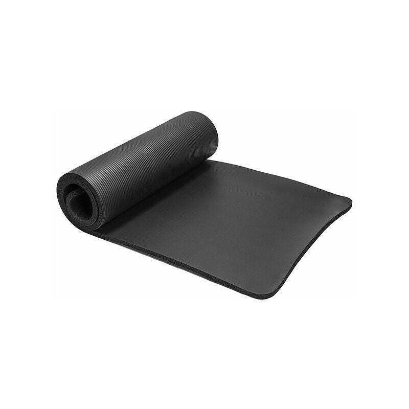 10MM Thick Durable NBR Yoga Mat for Gym and Pilates - Black
