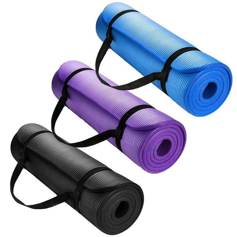 10MM Thick Durable NBR Yoga Mat for Gym and Pilates - Purple
