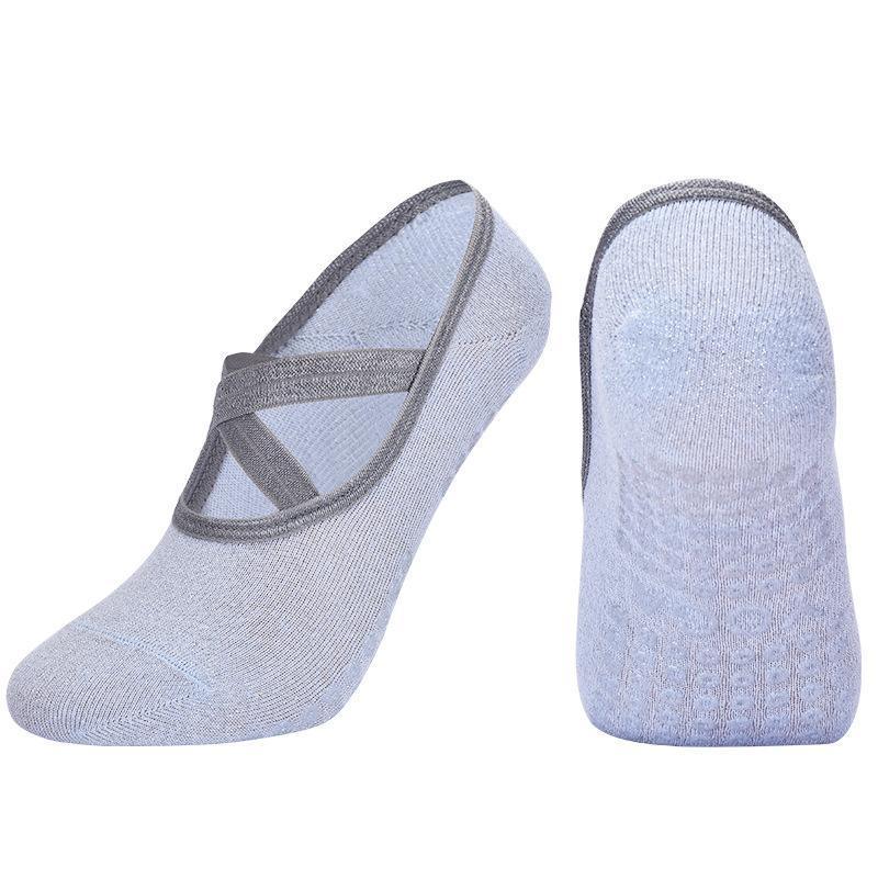 Yoga Socks Non Slip Pilates Ballet Grip Socks for Women Gym Fitness - Black