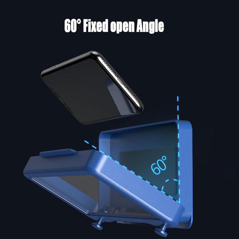 Wall Mounted Phone Holder for Bathroom Shower Waterproof Touch Screen Case - Blue