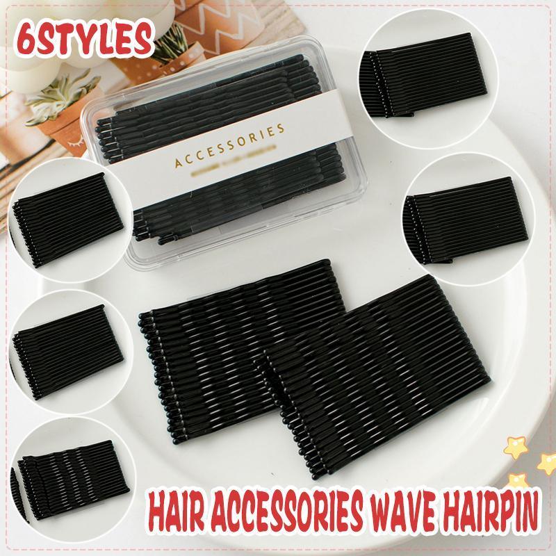 40 PCS Short Black Waved Hair Pins Bobby Pins Grips Salon Dance Hair Accessories - Short Wave Clip