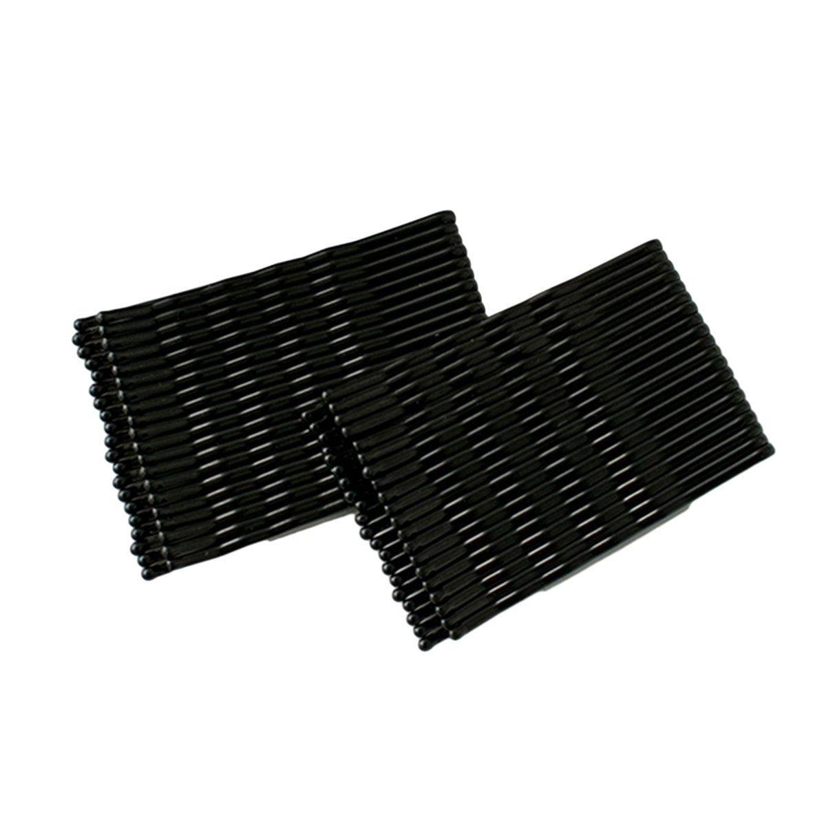 40 PCS Short Black Waved Hair Pins Bobby Pins Grips Salon Dance Hair Accessories - Long Curved Clip