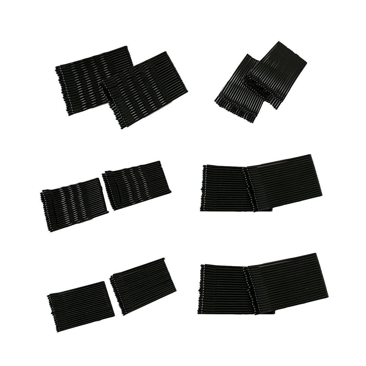 40 PCS Short Black Waved Hair Pins Bobby Pins Grips Salon Dance Hair Accessories - Long Flat Clip