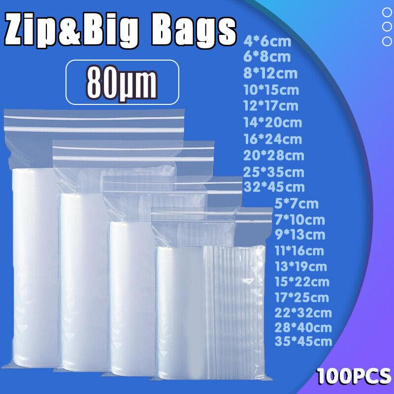 100X Bulk Clear Resealable PE Plastic Zip Bags - 4*6cm – 1PC Sample Only