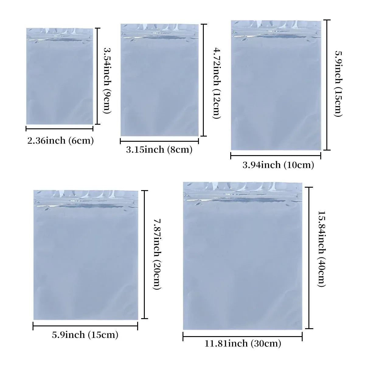 Plastic Self Sealing Bags 100PCS Anti Static Semi Transparent Resealable - 15x20cm