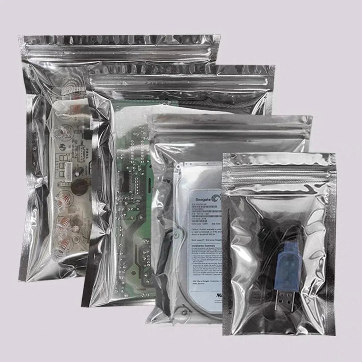 Plastic Self Sealing Bags 100PCS Anti Static Semi Transparent Resealable - 15x20cm