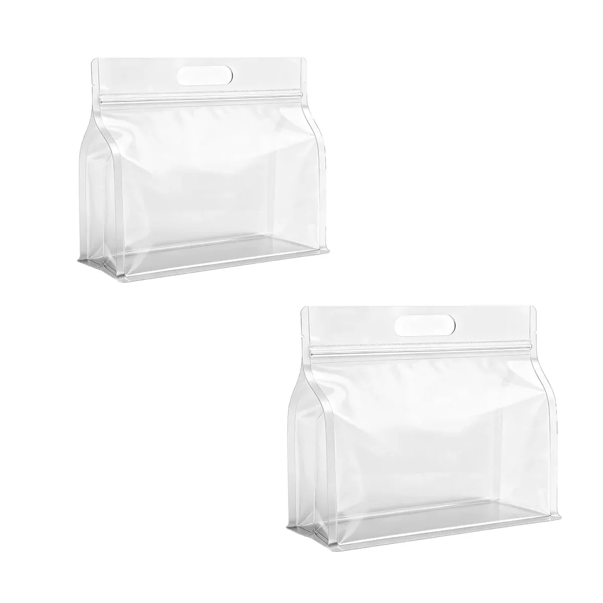 50PCS Clear Reusable Zipper Bags Thick Food Grade PE Storage Bags for Snack Fruit - 28x21cm
