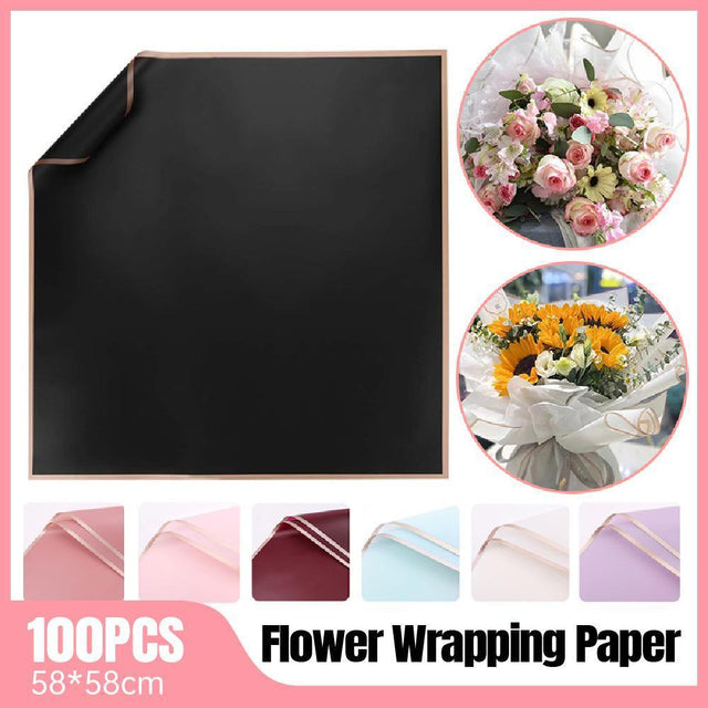 100PCS Waterproof Flower Gift Wrapping Paper Florist Craft Packaging - White