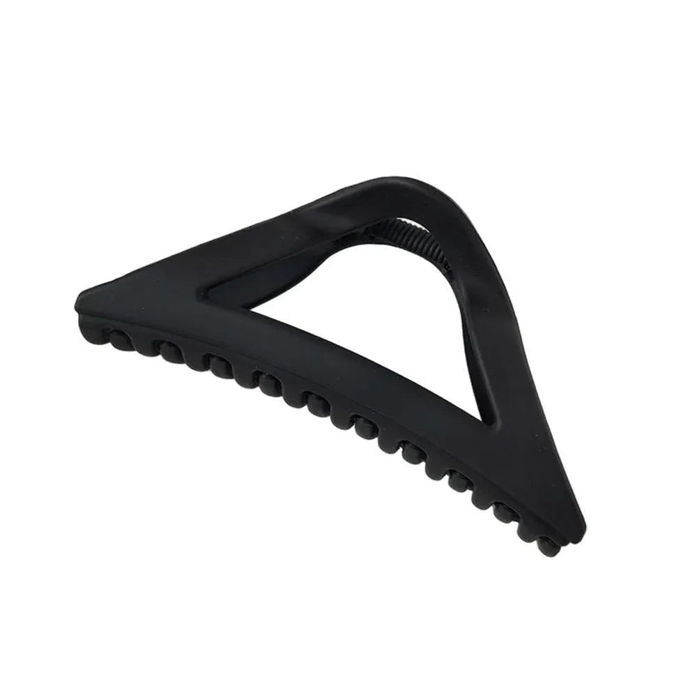 Women's Simple Hair Claws Clip Large Geometric Barrette Ponytail Clamp Hairpin - Black
