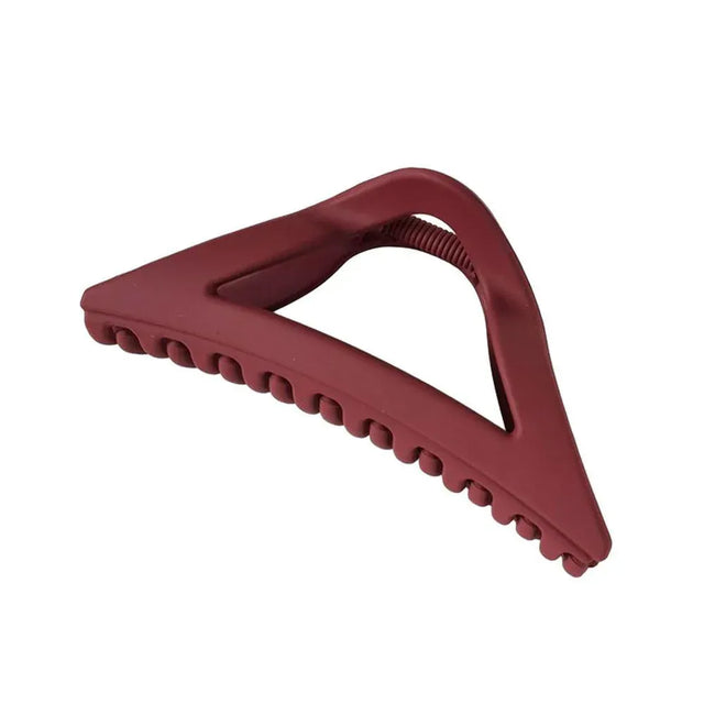 Women's Simple Hair Claws Large Barrette Ponytail Clamp Hairpin - Wine Red
