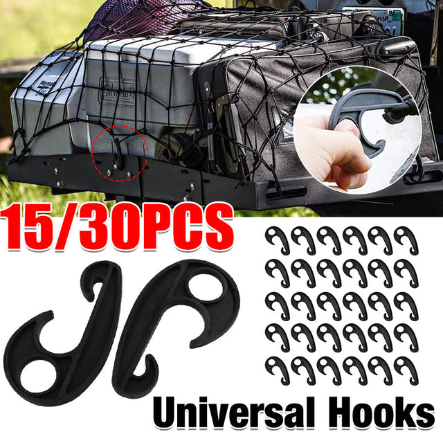 15/30pcs Heavy Duty Luggage Cargo Tie Down Straps Bungee Cord Clips - 30PCS