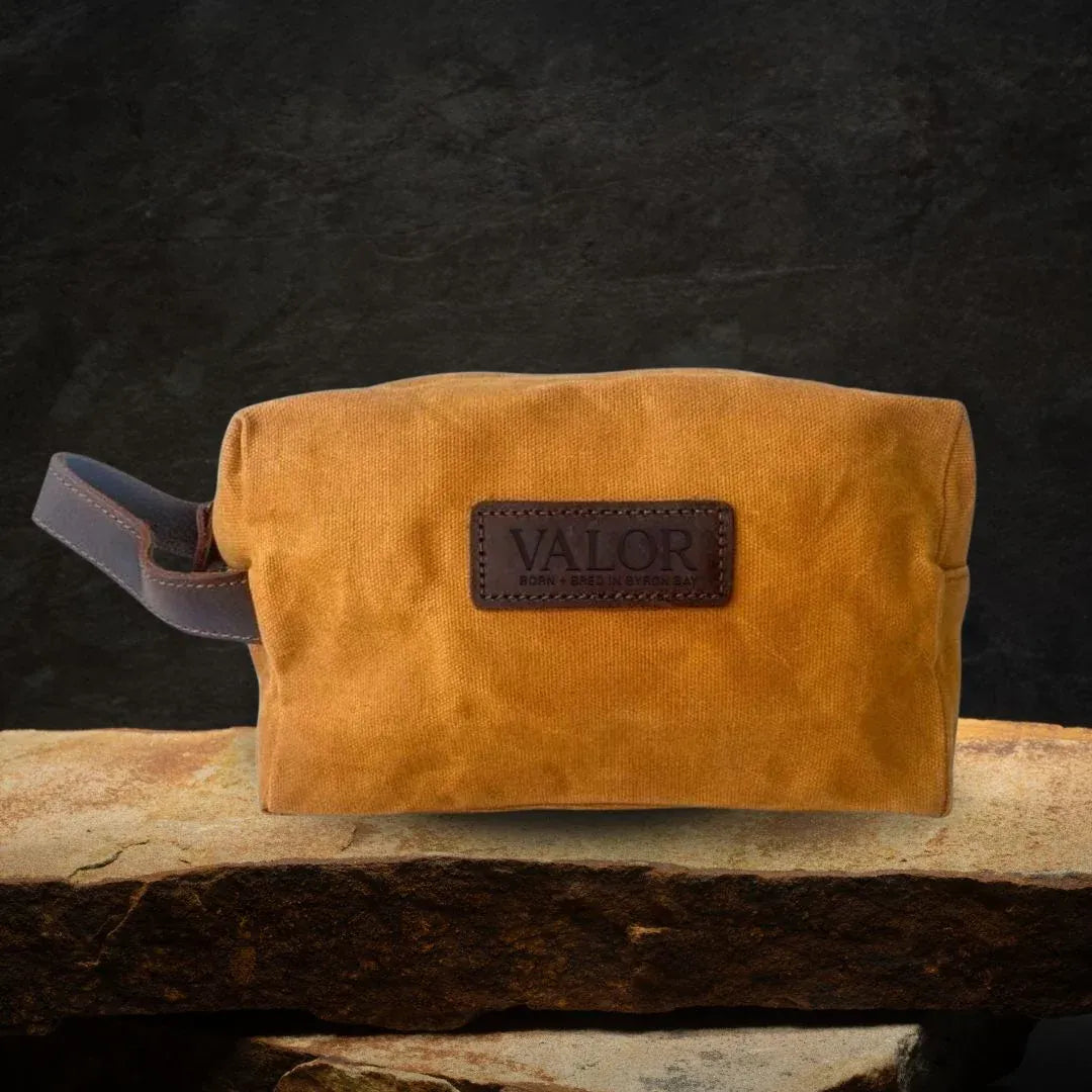 Waxed Canvas Toiletry Bag - Mustard