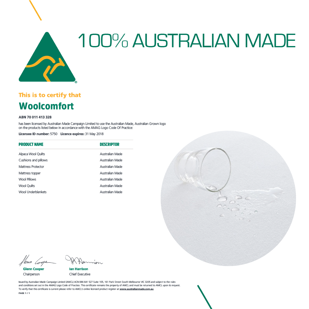 Woolcomfort Cotton Terry Fully Fitted Waterproof Mattress Protector Queen Size