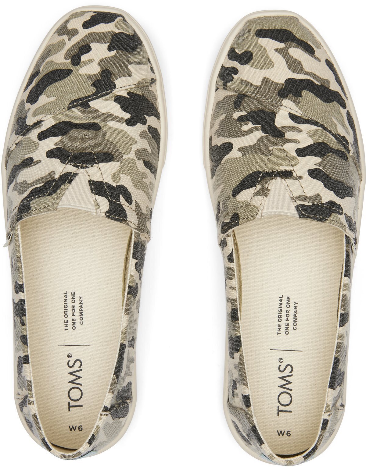 TOMS Womens Casual Canvas Slip On Sneakers Shoes Espadrilles Flats - Army Camo Camouflage - US 9