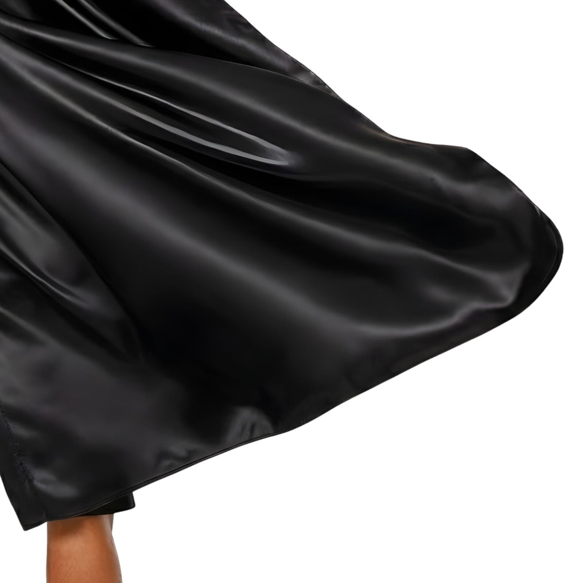 LONG CAPE Costume Cloak Halloween Fancy Dress Coat Jacket Superhero - Black