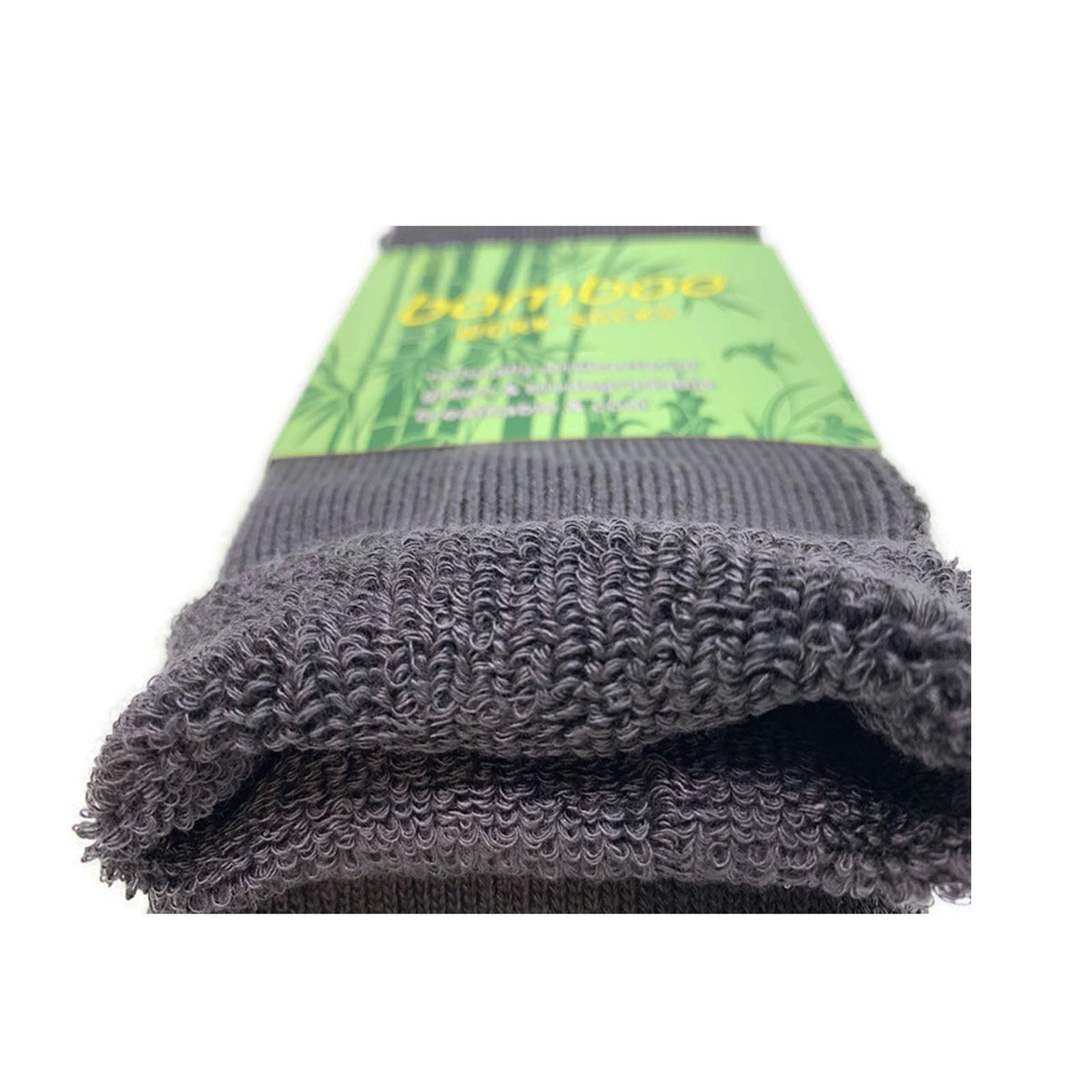 12 Pairs Bamboo Rich Mens Work Socks Thick Cushion Anti Odour - Charcoal Grey - 11-14