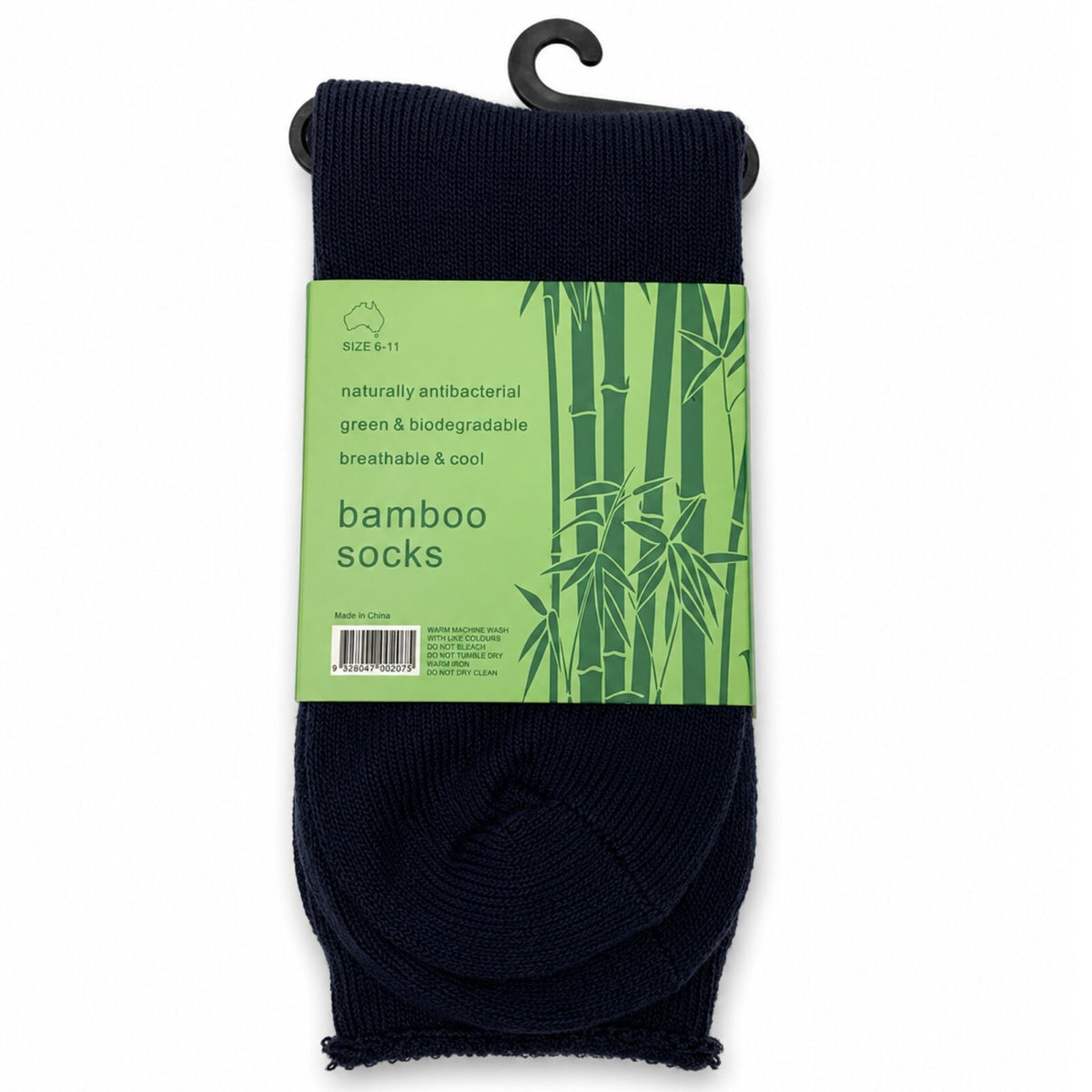 12 Pairs Bamboo Rich Mens Work Socks Thick Cushion Anti Odour - Navy Blue - 6-11