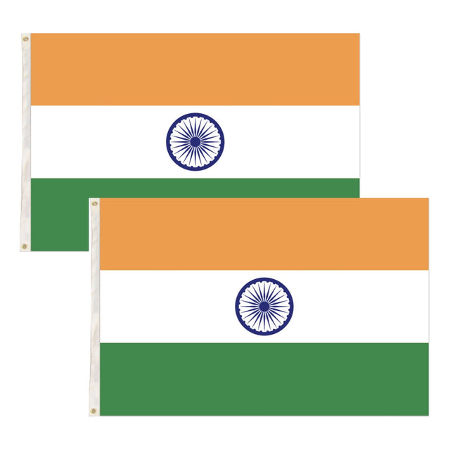 2x India Country Flags Indian Heavy National Cricket Diwali Divali 150cm x 90cm