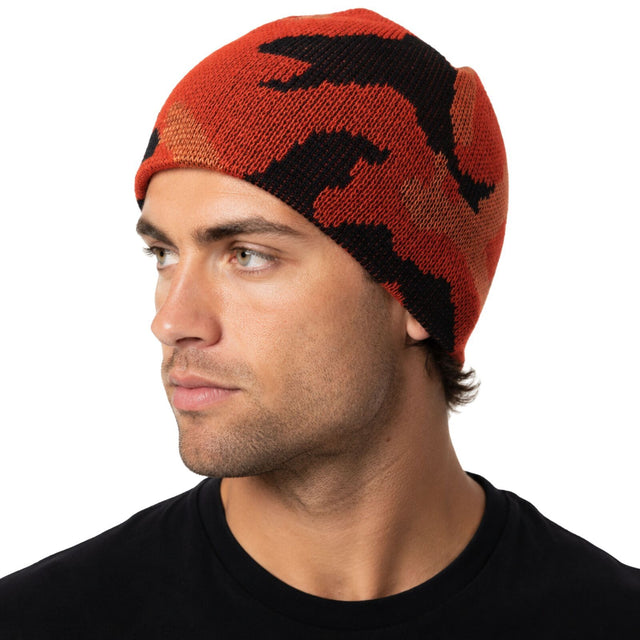 Camo Beanie Hat Winter Ski Army Military Hunting Warm Orange Camouflage One Size