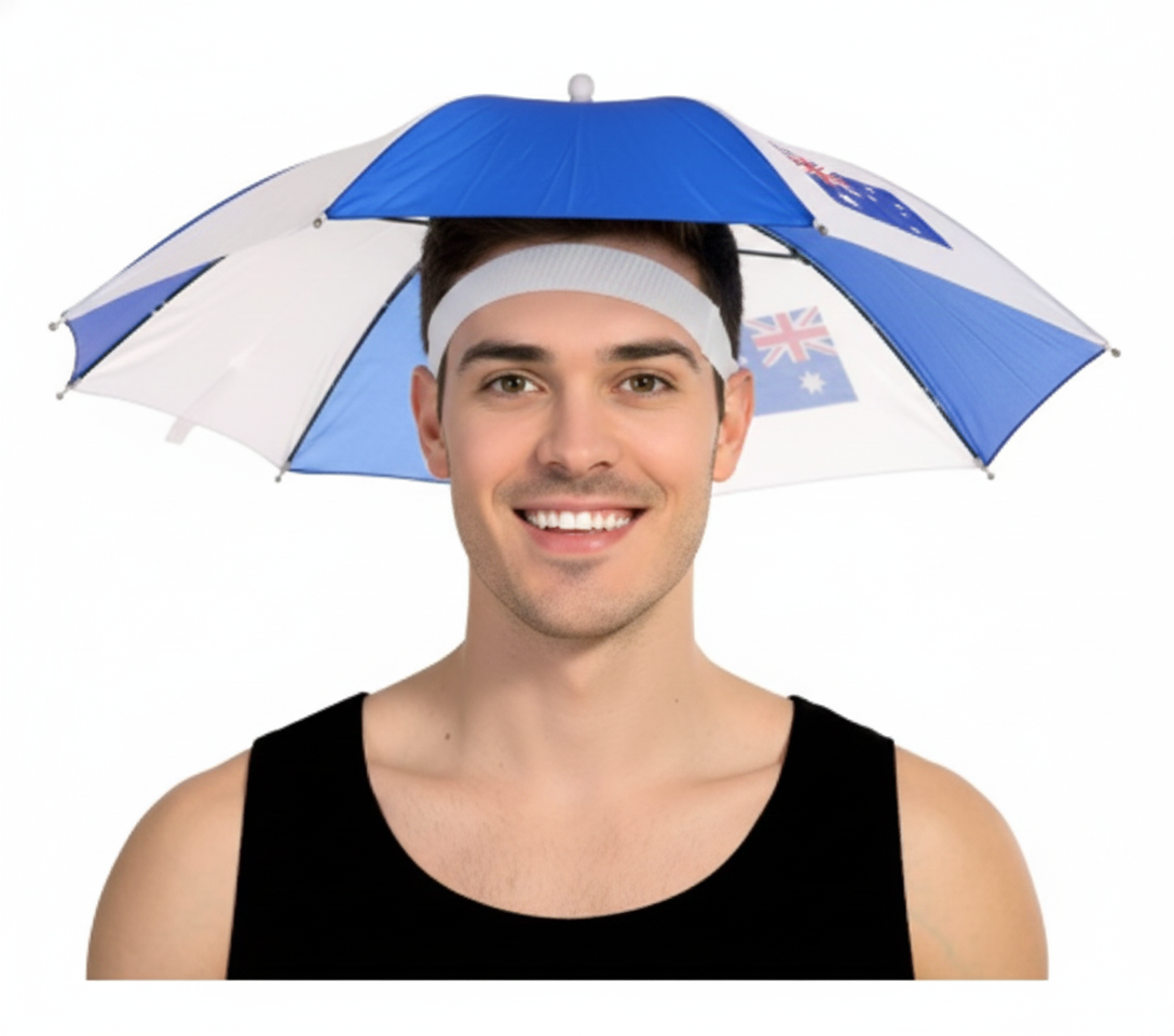 AUSTRALIA UMBRELLA HAT Rain Novelty Cap Costume Outdoor Camping Beach Fishing