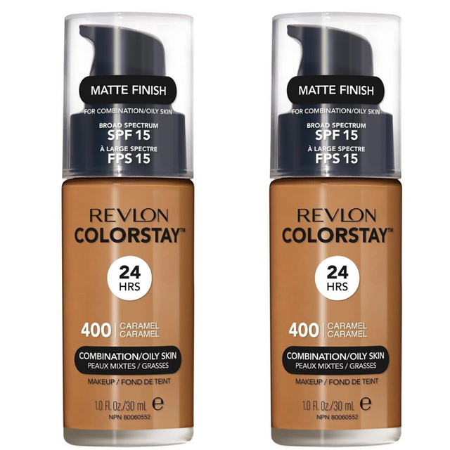 2x Revlon ColorStay Makeup Combination Oily Skin SPF 15 Caramel 400 - 30 ml ml