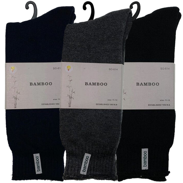 3 Pairs PREMIUM BAMBOO SOCKS Mens Thick Work Socks BULK Assorted Colour pk 7-11