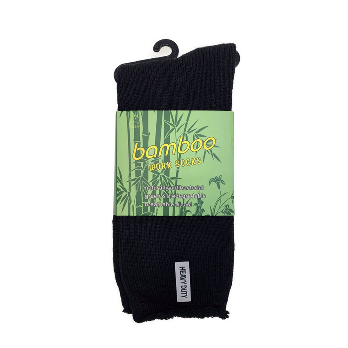 3 Pairs Mens Bamboo Rich Work Socks Thick Cushioned Anti Odour - Black - 6-11
