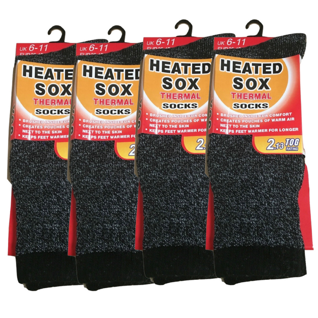 4 Pairs Mens THERMAL HEATED SOCKS Warm Winter Comfort Mens Work BULK 6-11 UK UK