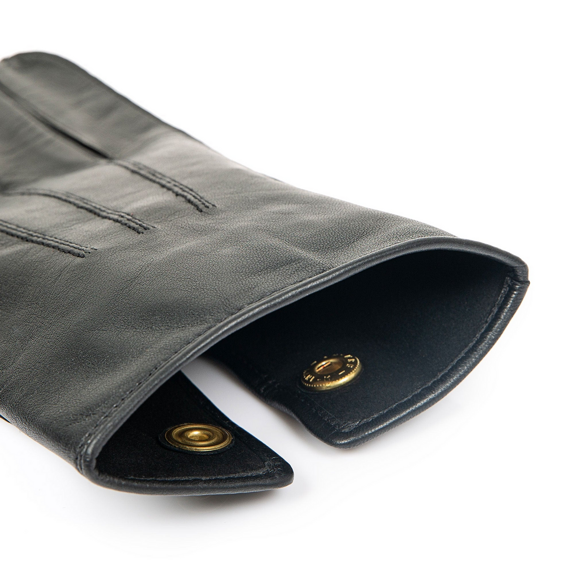 Dents Mens Sandhurst Three-Point Leather Unlined Officers Gloves in Black - 7.5
