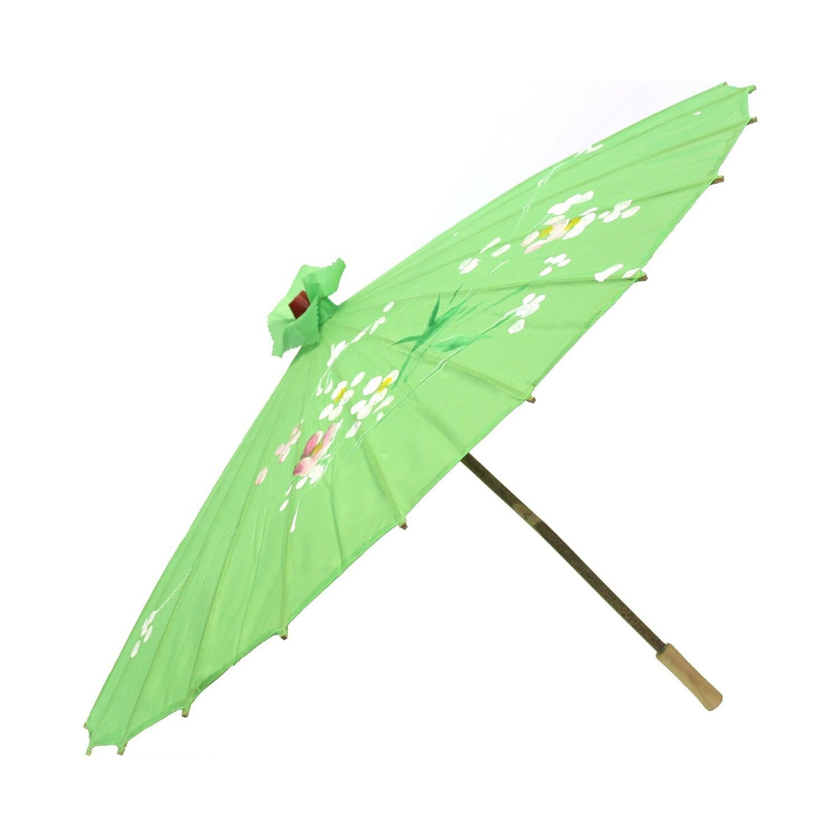 6x PARASOL UMBRELLA Chinese Japanese Bamboo Flower Pattern 80cm Large BULK - Light Green