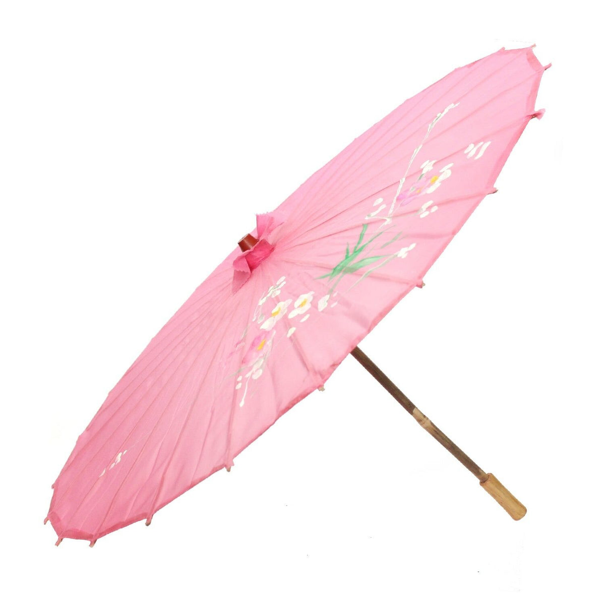 6x PARASOL UMBRELLA Chinese Japanese Bamboo Flower Pattern 80cm Large BULK - Light Pink