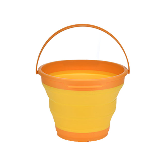 7 Litre Foldable Collapsible Silicone Bucket for Hiking Camping Fishing Orange