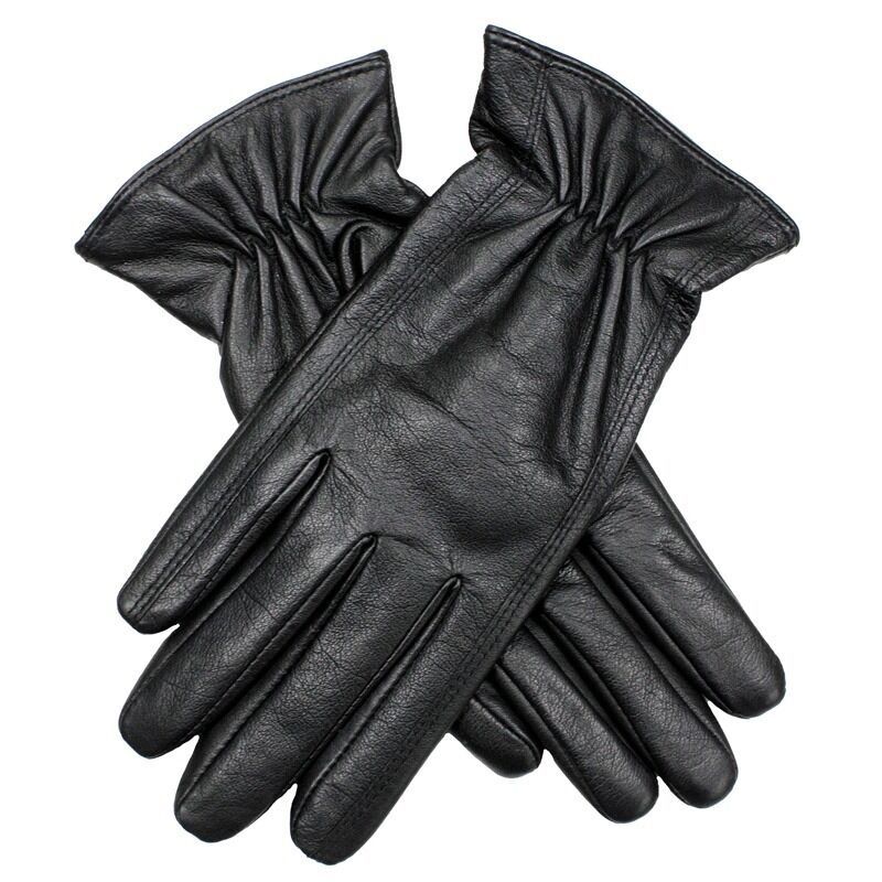 Womens Premium Kangaroo Leather Gloves 100% Wool Lined Winter Warm - Black - Large