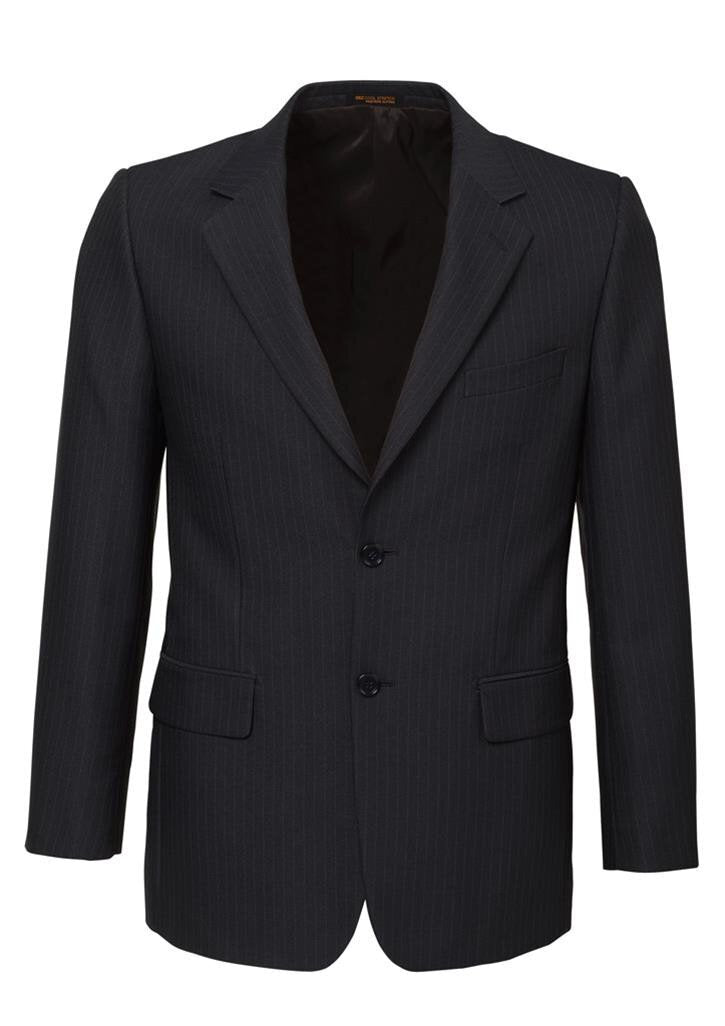 Mens Suit Jacket 2 Button Pinstripe Business Work Blazer Fully Lined - Charcoal - 122