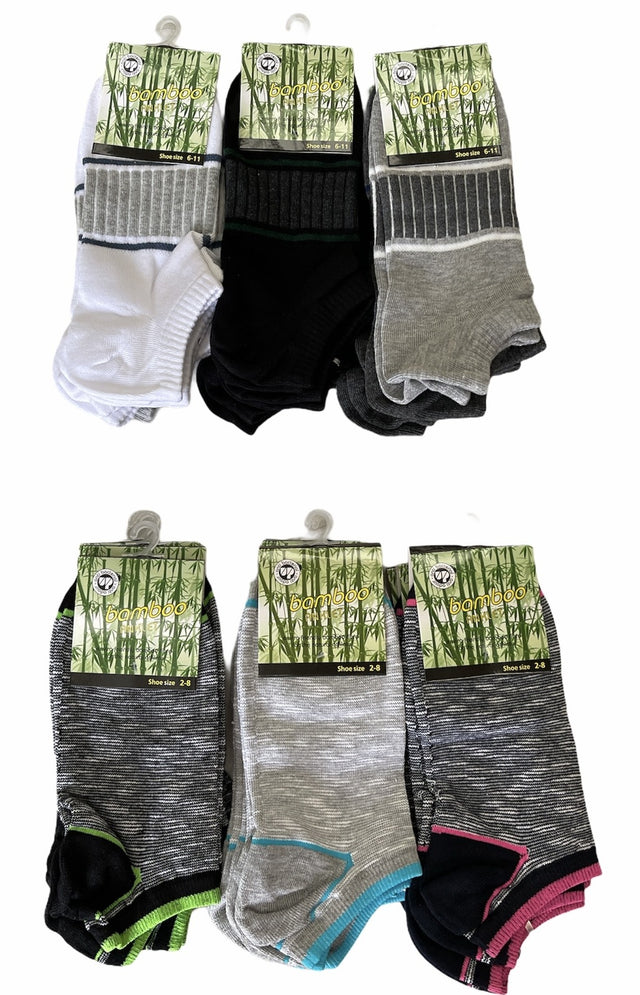 1x Pair Bamboo Anklet Socks Work Sport Ankle Cushion Odour Resistant Natural 2-8