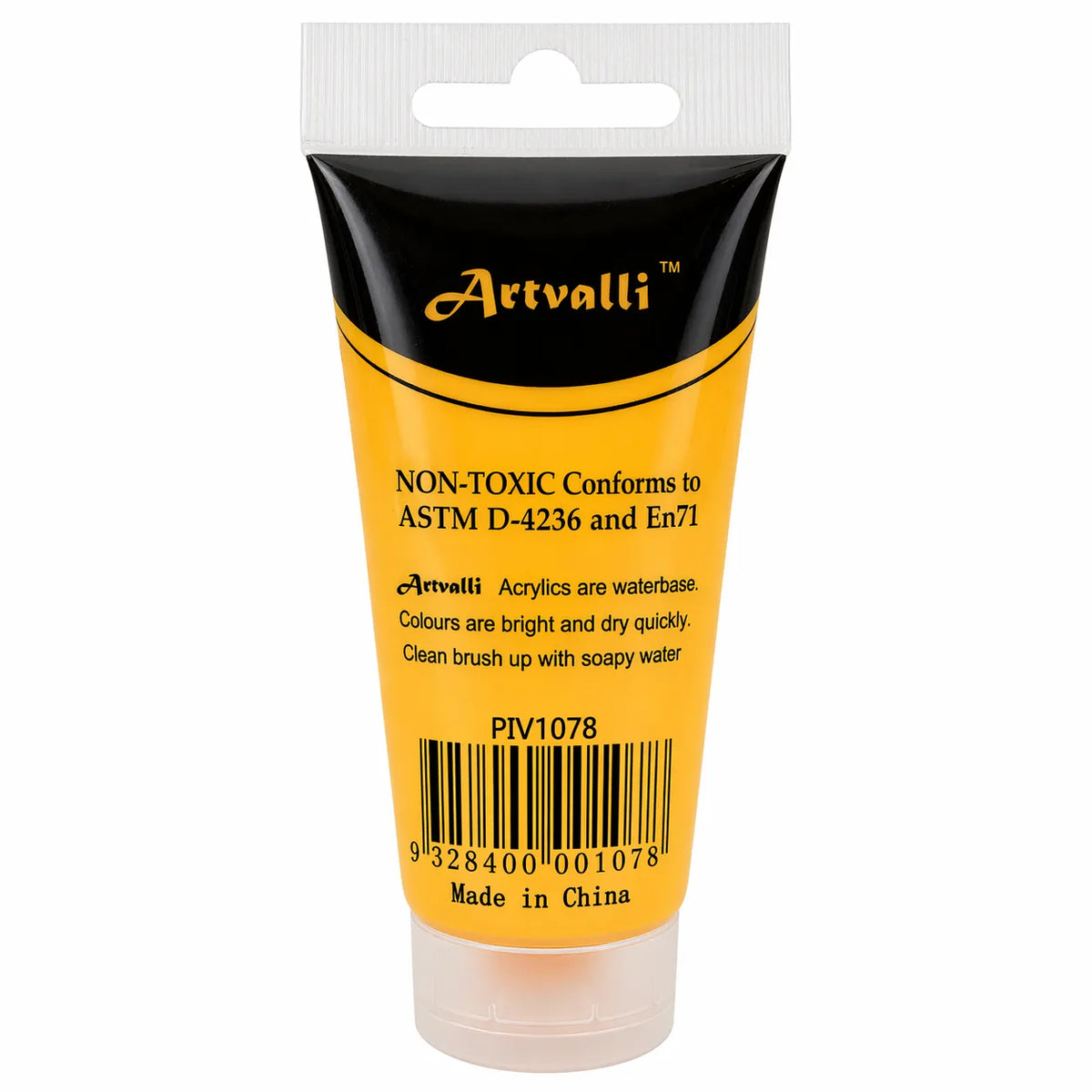 Acrylic Paint 75ml Tube Water Based Non Toxic Artist Craft - Medium Yellow