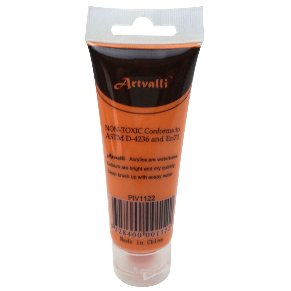 Acrylic Paint 75ml Tube Water Based Non Toxic Artist Craft - Orange