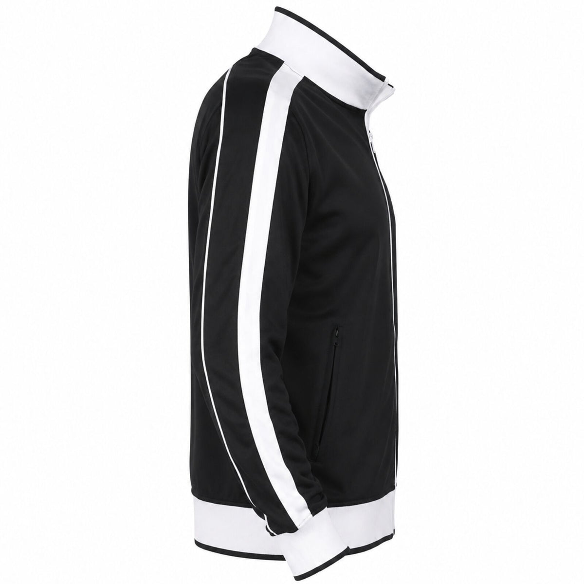 Track Top Jacket Full Zip Tracksuit Varsity Jumper Warm Winter - Black/White - S (6-8)