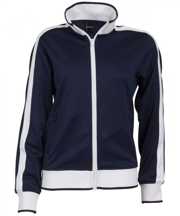 Track Top Jacket Full Zip Tracksuit Varsity Jumper Warm Winter - Navy/White - S (6-8)