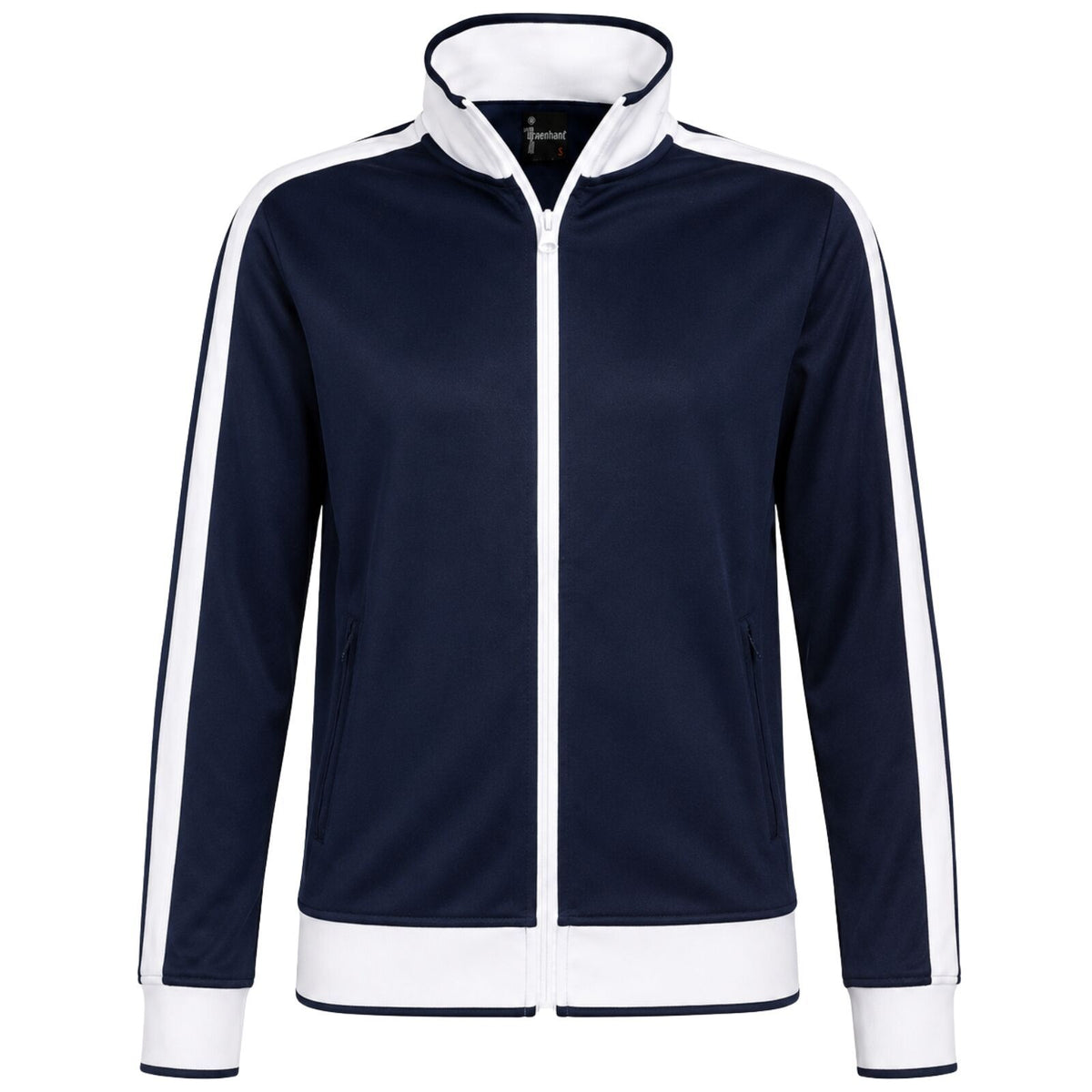 Track Top Jacket Full Zip Tracksuit Varsity Jumper Warm Winter - Navy/White - XL (18-20)