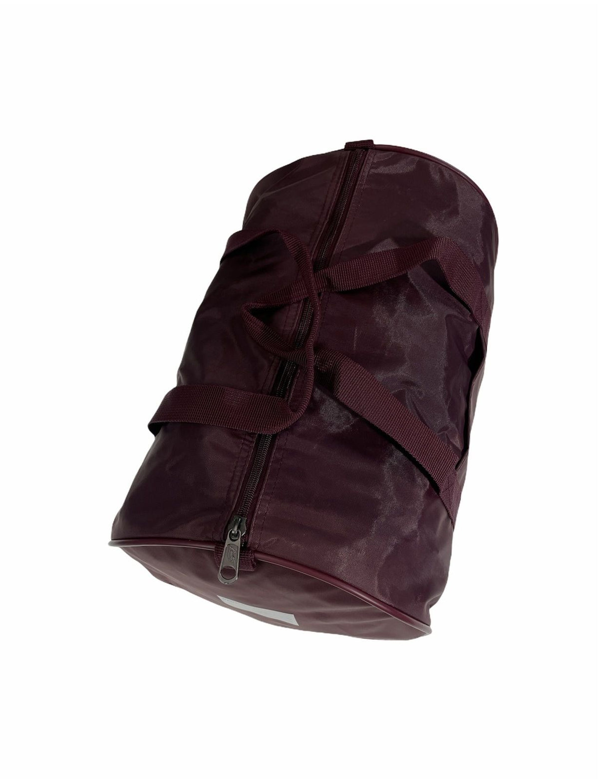 Foldable Duffel Bag Travel Gym Sports School Luggage PVC Nylon Zip - Maroon