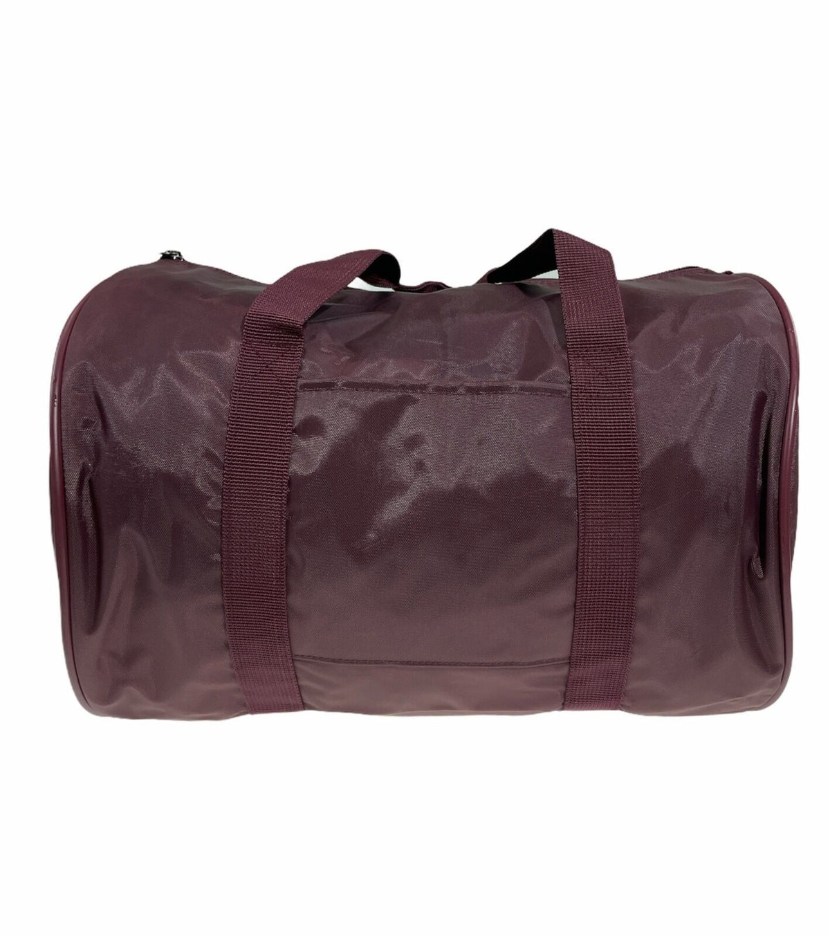 Foldable Duffel Bag Travel Gym Sports School Luggage PVC Nylon Zip - Maroon