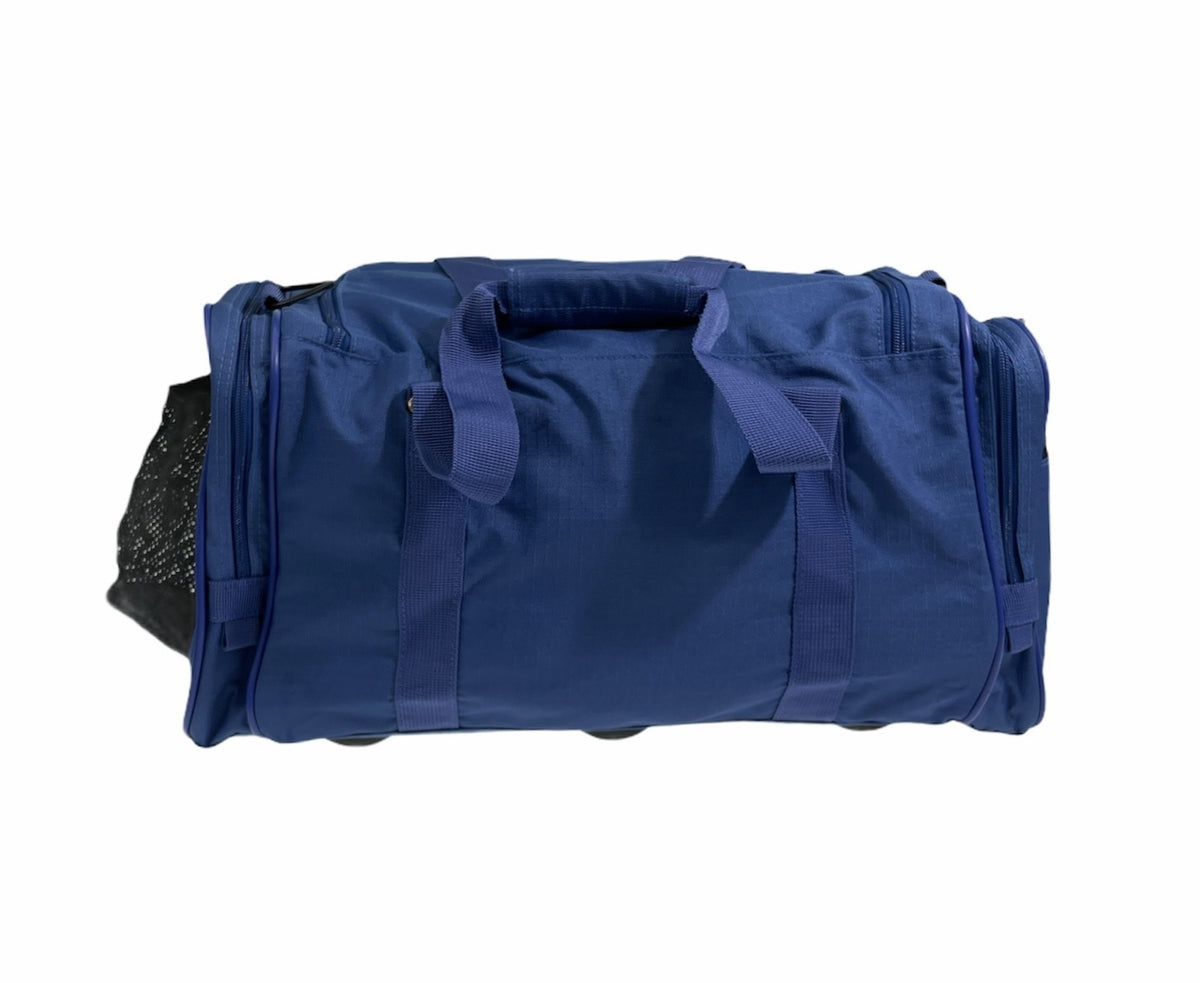 44L Foldable Duffel Bag Travel Gym Sports D-Zip Top Shoulder Strap - Royal Blue