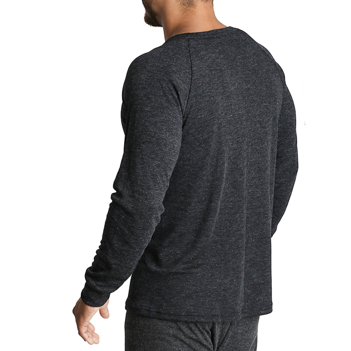 Mens Merino Wool Blend Thermal Top Long Sleeve Base Layer Underwear - Black - S